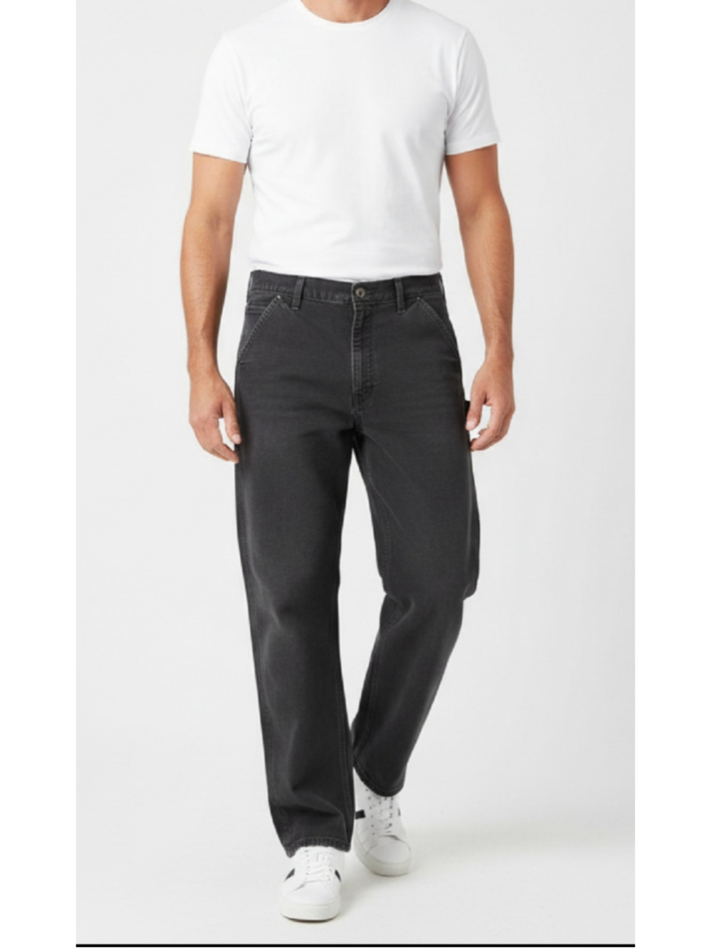 Carhartt Charcoal Duck Canvas Carpenter Pants 44x32 Faded Workwear Grunge
